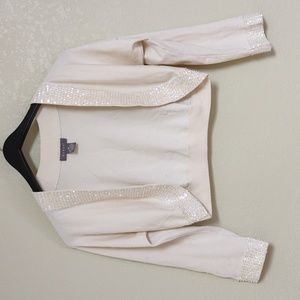 Kenar Women's Shimmer Sequin Cropped Cardigan